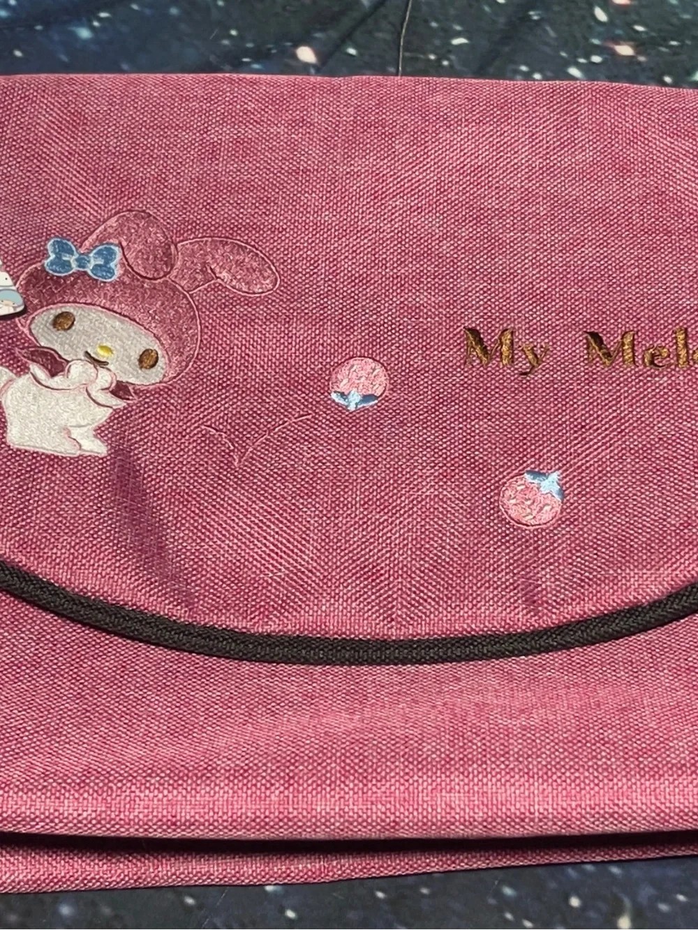 Sanrio My Melody Embroidered Messenger Bag Pink NWT Yasuda Tsusho Japan